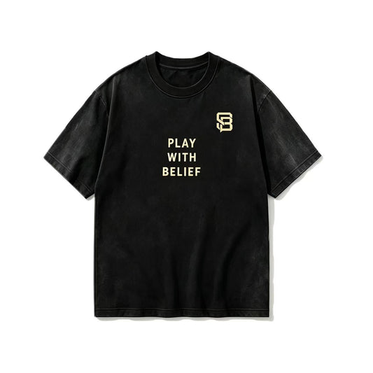 Play With Belief — Washed Oversized Tee