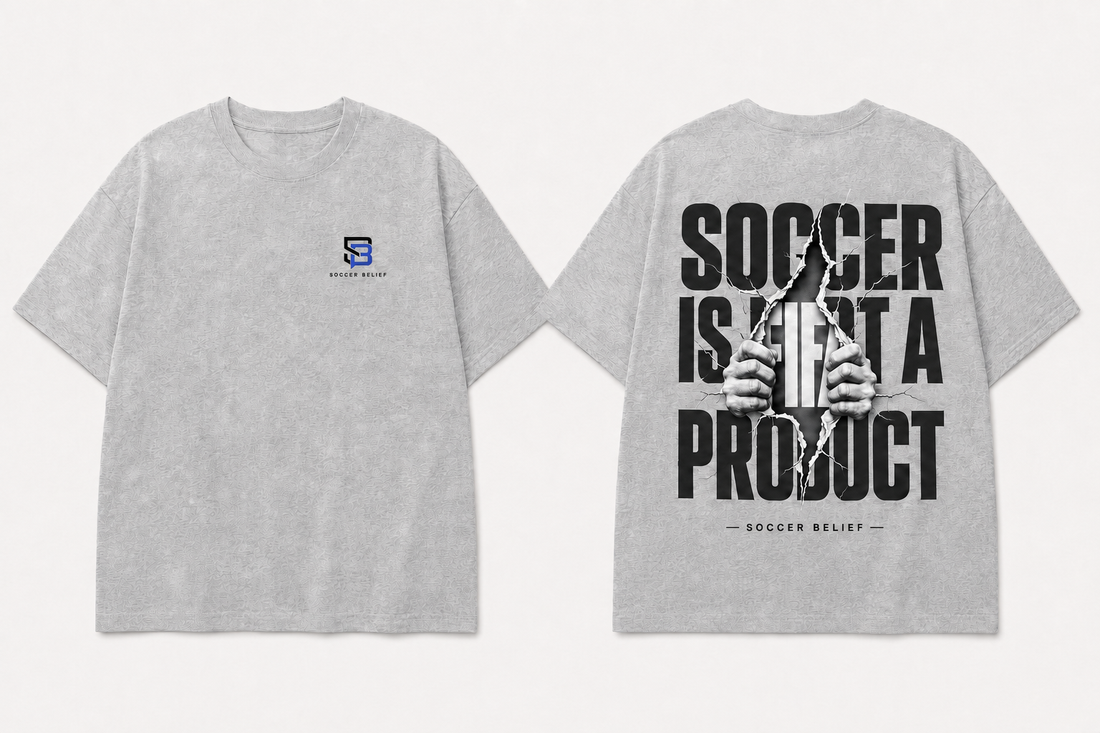 Front and back views of the Soccer Isn't a Product football-culture T-shirt