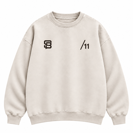 WIDE THREAT — Washed Oversized Crewneck