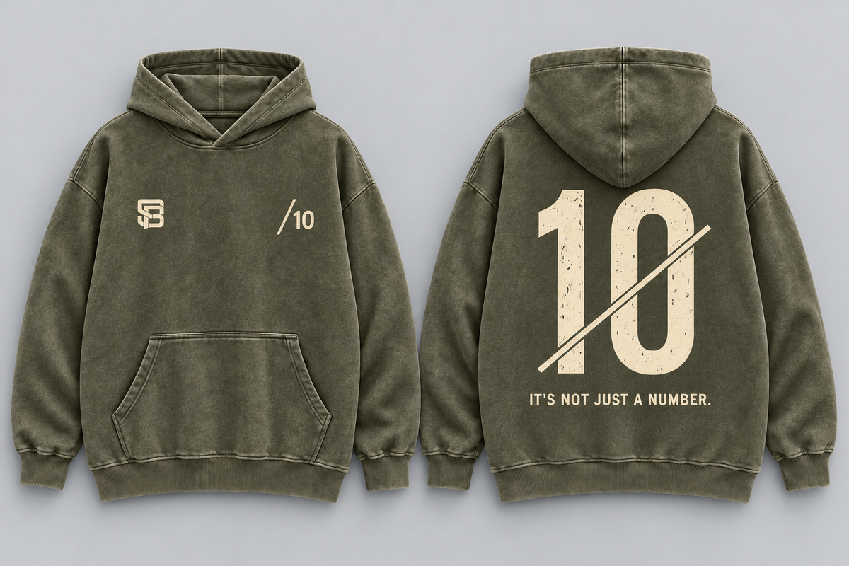 NOT JUST A NUMBER 10 — Washed Oversized Hoodie