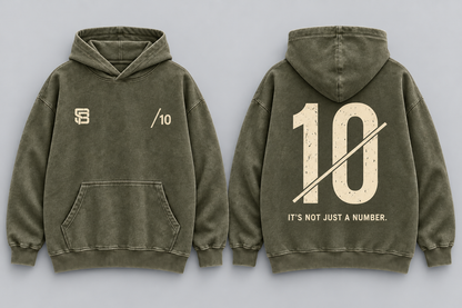 NOT JUST A NUMBER 10 — Washed Oversized Hoodie
