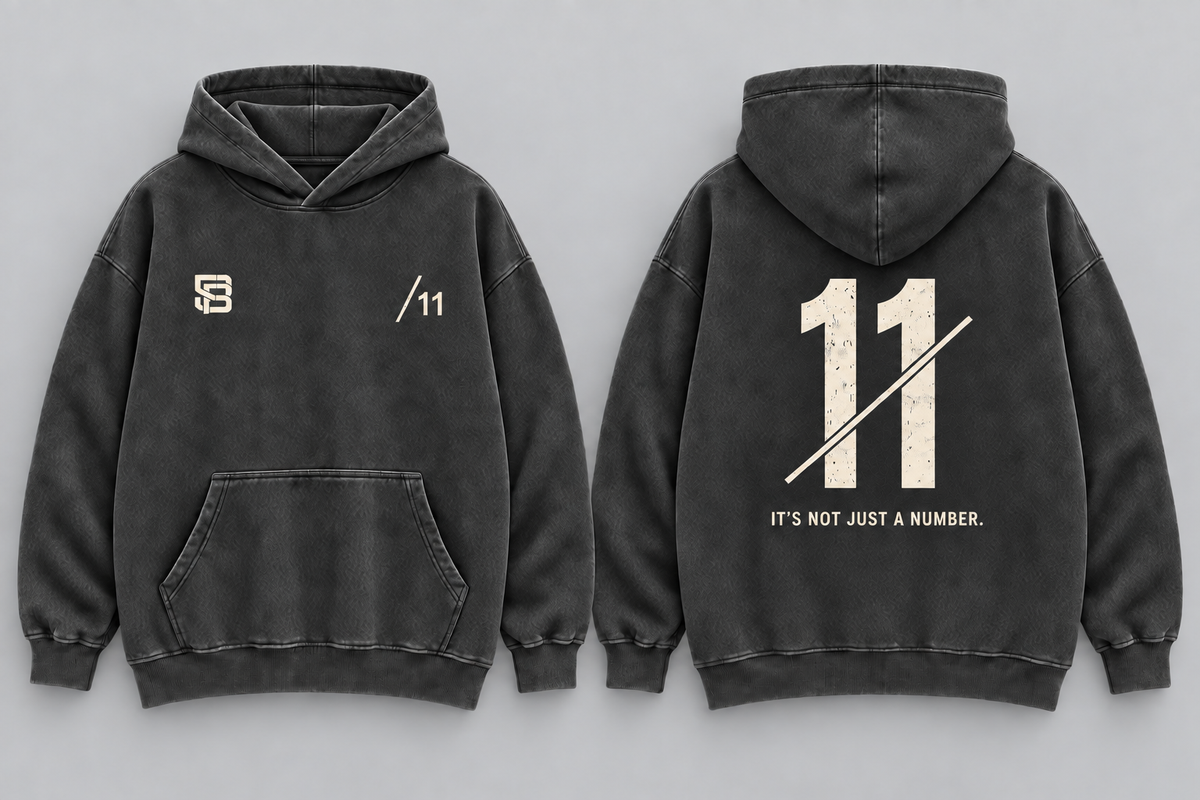 DOUBLE MARK 11 — Washed Oversized Hoodie