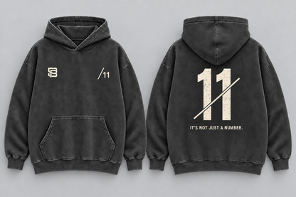 DOUBLE MARK 11 — Washed Oversized Hoodie
