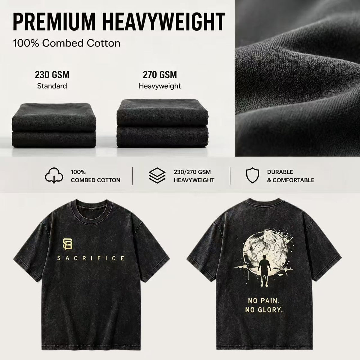 Pain. Glory. Sacrifice. — Gewaschenes T-Shirt