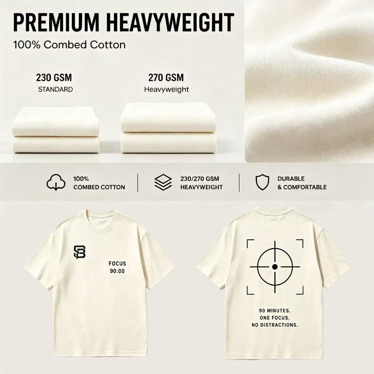 90 Minuten. Ein Fokus. — Gewaschenes Oversize-T-Shirt