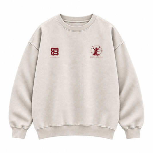 Keep Believing — Washed Oversized Crewneck