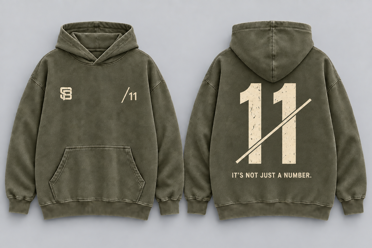 DOUBLE MARK 11 — Washed Oversized Hoodie