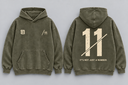 DOUBLE MARK 11 — Washed Oversized Hoodie