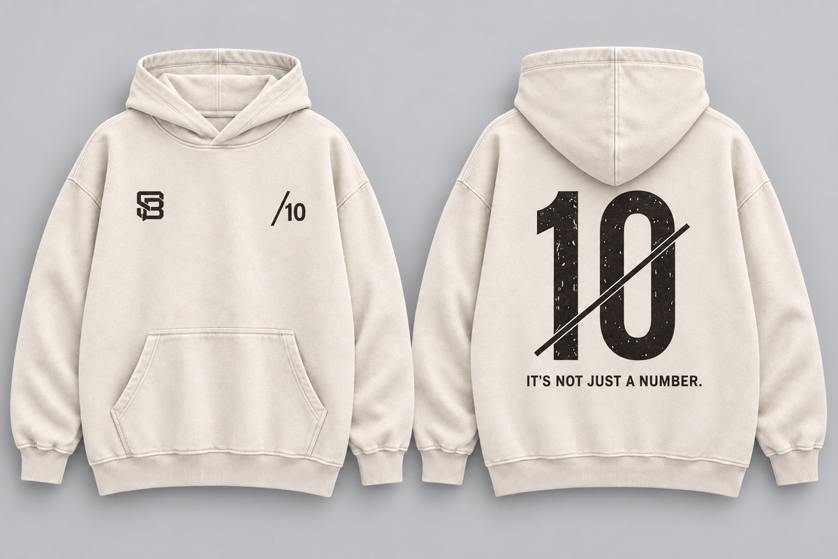 NOT JUST A NUMBER 10 — Washed Oversized Hoodie