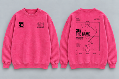 SEE THE GAME — Washed Oversized Crewneck
