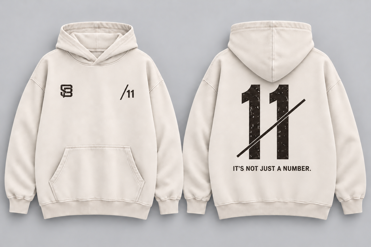 DOUBLE MARK 11 — Washed Oversized Hoodie