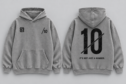 NOT JUST A NUMBER 10 — Washed Oversized Hoodie