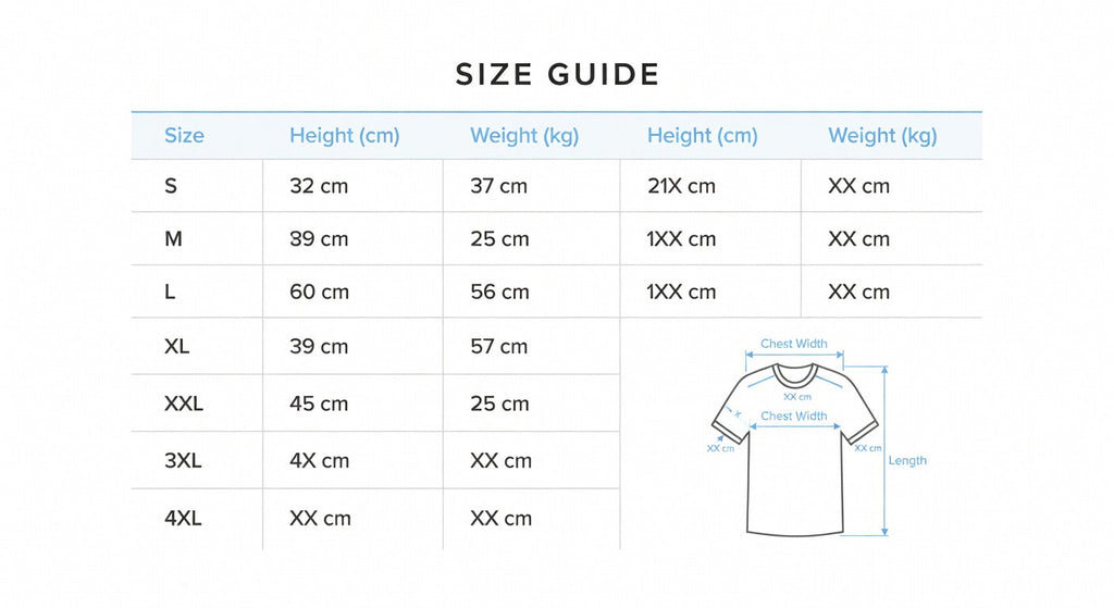 Argentina placeholder size guide