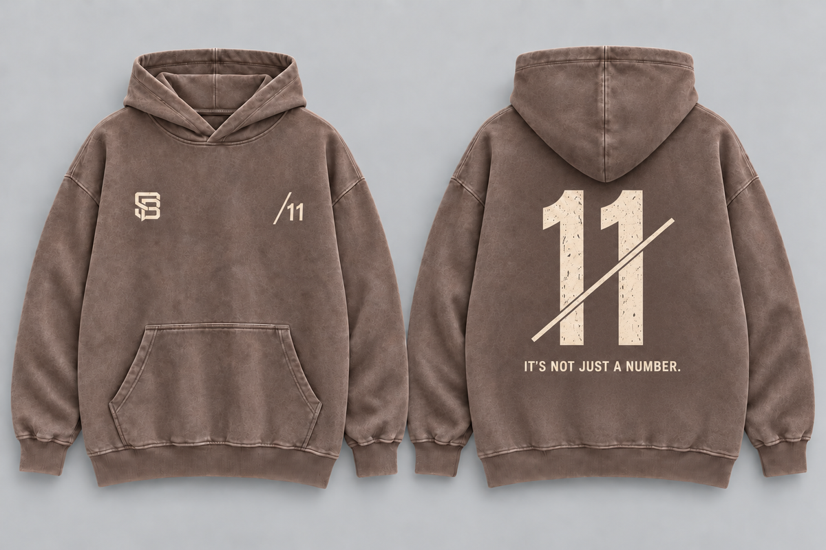DOUBLE MARK 11 — Washed Oversized Hoodie