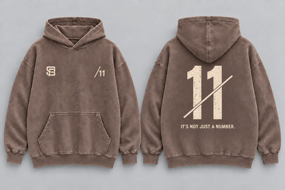 DOUBLE MARK 11 — Washed Oversized Hoodie