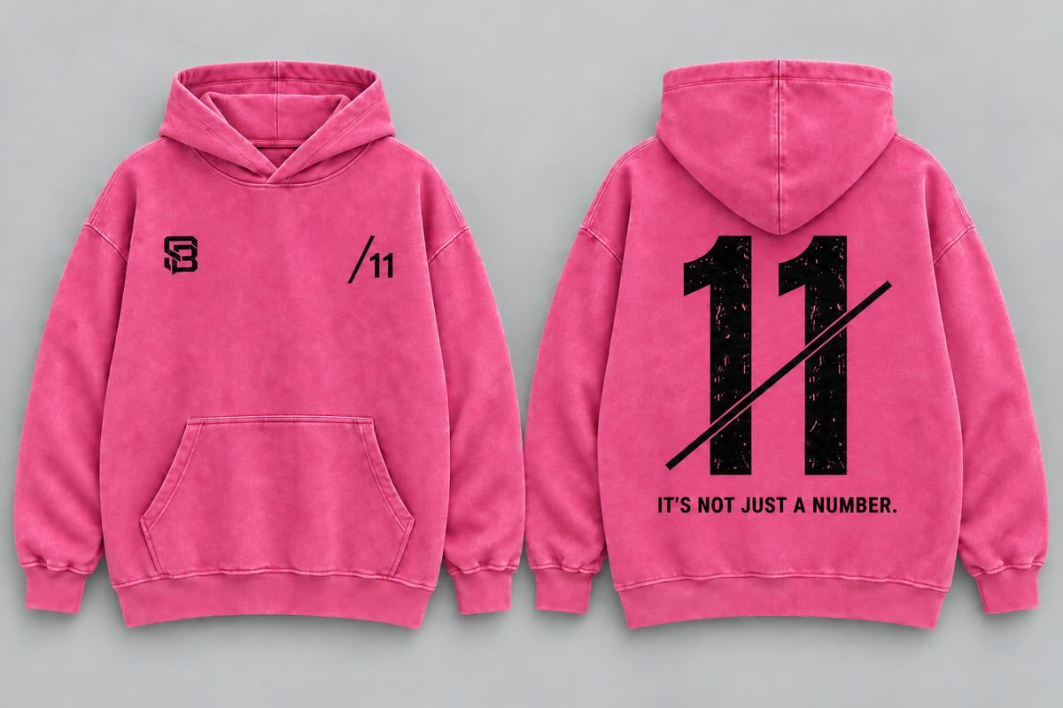 DOUBLE MARK 11 — Washed Oversized Hoodie